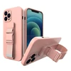Hurtel Rope dėklas su dirželiu skirtas iPhone 12 Pro, rožinis