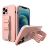 Hurtel Rope dėklas su dirželiu skirtas iPhone 12 Pro Max, rožinis