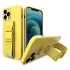 Hurtel Rope dėklas su dirželiu skirtas iPhone 12, geltonas