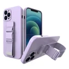 Hurtel Rope dėklas su dirželiu skirtas iPhone 12 Pro Max, violetinis