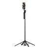 Wozinsky Hurtel Asmenukių lazda WH181-Y1S 1.75m aluminum alloy telescopic tripod with phone holder – juodos spalvos