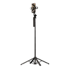 Wozinsky Asmenukių lazda WH181D-Y1S 1.75m aluminum alloy telescopic tripod with dual lamp and phone holder – juodos spalvos