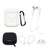 Hurtel Silikoninis dėklas ausinėms Apple AirPods 2 / AirPods 1 + Case / Ear Hook / Neck Strap / Watch Strap Holder / Carabiner – baltos spalvos