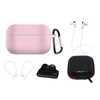 Hurtel Silikoninis dėklas Set for AirPods Pro 2 / AirPods Pro 1 + Case / Ear Hook / Neck Strap / Watch Strap Holder / Carabiner – rožinės spalvos