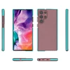 Hurtel Spring dėklas su spalvotu rėmeliu skirtas Samsung Galaxy S22 Ultra, šviesiai rožinis