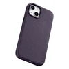 iCarer Leather Apple iPhone 14 Plus Dark dėklas telefonui violetinės spalvos (MagSafe Compatible)