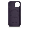 iCarer Leather Apple iPhone 14 Plus Dark dėklas telefonui violetinės spalvos (MagSafe Compatible)