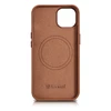 iCarer Leather Apple iPhone 14 Plus dėklas telefonui rudos spalvos (MagSafe Compatible)