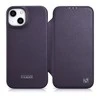 iCarer CE Premium Leather Apple iPhone 14 Plus Magnetic atverčiamas Leather MagSafe Dark dėklas telefonui violetinės spalvos (WMI14220715-DP)