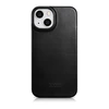 iCarer CE Oil Wax Premium Leather Leather Apple iPhone 14 Plus Magnetic atverčiamas MagSafe dėklas telefonui juodos spalvos (AKI14220707-BK)