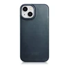 iCarer CE Oil Wax Premium Leather Apple iPhone 14 Plus magnetic atverčiamas MagSafe dėklas telefonui mėlynos spalvos (AKI14220707-BU)