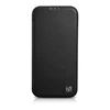 iCarer CE Premium Leather Apple iPhone 14 Plus Magnetic atverčiamas Leather MagSafe dėklas telefonui juodos spalvos (WMI14220715-BK)
