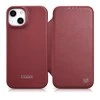 iCarer CE Premium Leather Apple iPhone 14 Plus Magnetic atverčiamas Leather MagSafe dėklas telefonui raudonos spalvos (WMI14220715-RD)