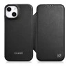 iCarer CE Premium Leather Apple iPhone 14 Plus Magnetic atverčiamas Leather MagSafe dėklas telefonui juodos spalvos (WMI14220715-BK)