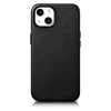 iCarer Leather Apple iPhone 14 Plus genuine leather dėklas telefonui juodos spalvos (compatible with MagSafe)