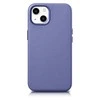 iCarer Leather Genuine Leather Apple iPhone 14 Plus Light dėklas telefonui violetinės spalvos (MagSafe Compatible)
