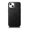 iCarer Leather Oil Wax covered with natural leather Apple iPhone 14 Plus dėklas telefonui juodos spalvos (WMI14220719-BK)