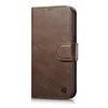 iCarer Oil Wax Wallet 2in1 Apple iPhone 14 Plus Anti-RFID Leather atverčiamas dėklas telefonui rudos spalvos (WMI14220723-BN)