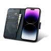 iCarer Oil Wax Wallet 2in1 Apple iPhone 14 Pro Anti-RFID Leather atverčiamas dėklas telefonui mėlynos spalvos (WMI14220722-BU)