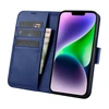 iCarer Wallet 2in1 Apple iPhone 14 Plus Anti-RFID Leather atverčiamas dėklas telefonui mėlynos spalvos (WMI14220727-BU)