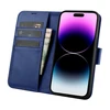 iCarer Wallet 2in1 Apple iPhone 14 Pro Max Leather atverčiamas Anti-RFID dėklas telefonui mėlynos spalvos (WMI14220728-BU)