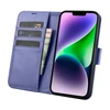 iCarer Wallet 2in1 Apple iPhone 14 Plus Anti-RFID Leather atverčiamas Light dėklas telefonui violetinės spalvos (WMI14220727-LP)