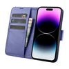 iCarer Wallet 2in1 Apple iPhone 14 Pro Max Leather atverčiamas Cover Anti-RFID Light dėklas telefonui violetinės spalvos (WMI14220728-LP)