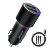 Įkroviklis automobilinis Joyroom JR-CL10 LED 2xUSB 24W + 3in1 USB Type-C/microUSB/Lightning 1.2m juodas