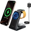 Joyroom JR-W15 belaidis įkroviklis 3 in 1 Charging Station su MagSafe – juodos spalvos