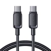 Joyroom Multi-Color Series A14 USB-C / USB-C 60W kabelis 1.2m – juodos spalvos