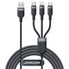 Joyroom Multi-Use Series S-A18 3in1 USB-A – Lightning / USB-C / micro USB kabelis 0.3m – juodos spalvos