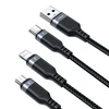 Joyroom Multi-Use Series S-A18 3in1 USB-A – Lightning / USB-C / micro USB kabelis 0.3m – juodos spalvos