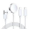 Joyroom S-IW007 3-in-1 kabelis USB-A magnetiniu įkrovikliu – Lightning 1.2m – baltos spalvos