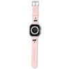 Apyrankė laikrodžiui Apple Watch 1 / 2 / 3 / 4 / 5 / 6 / 7 / 8 / SE / Ultra (42 / 44 / 45 / 49 mm) Karl Lagerfeld Strap 3D Rubber Karl&Choupette Heads (KLAWLSLKCNP) rožinės spalvos
