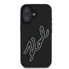 Apple iPhone 16 Karl Lagerfeld 3D Rubber Signature (KLHCP16S3DRKSDLK) dėklas telefonui juodos spalvos