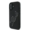 Apple iPhone 16 Karl Lagerfeld 3D Rubber Signature (KLHCP16S3DRKSDLK) dėklas telefonui juodos spalvos
