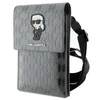 Karl Lagerfeld krepšys Saffiano Monogram Ikonik (KLWBSAKHPKG) sidabrinės spalvos