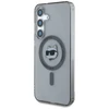 Dėklas Original Pouch Karl Lagerfeld Button Choupette Head Printed Logo Magsafe skirtas Samsung Galaxy S25 juodos spalvos