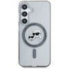 Dėklas Original Pouch Karl Lagerfeld Button Karl&Choupette Heads Printed Logo Magsafe skirtas Samsung Galaxy S25 juodos spalvos