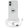 Karl Lagerfeld KLHMP16SHCKHNT Apple iPhone 16 6.1" dėklas telefonui skaidrus Crossbody IML Karl Head MagSafe