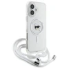 Karl Lagerfeld KLHMP16SHCKHNT Apple iPhone 16 6.1" dėklas telefonui skaidrus Crossbody IML Karl Head MagSafe