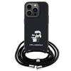 Karl Lagerfeld dėklas, skirtas iPhone 15 Pro 6,1 KLHCP15LSAKCPSK juodas HC Saffiano KC Metal Pin Crossbody