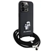 Karl Lagerfeld dėklas, skirtas iPhone 15 Pro 6,1 KLHCP15LSAKCPSK juodas HC Saffiano KC Metal Pin Crossbody