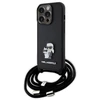 Karl Lagerfeld dėklas, skirtas iPhone 15 Pro 6,1 KLHCP15LSAKCPSK juodas HC Saffiano KC Metal Pin Crossbody