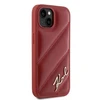 Apple iPhone 13 / 14 / 15 Karl Lagerfeld Diagonal Quilted Script (KLHCP15SPQDSMGR) dėklas telefonui raudonos spalvos