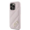 Apple iPhone 15 Pro Karl Lagerfeld Diagonal Quilted Script (KLHCP15LPQDSMGP) dėklas telefonui rožinės spalvos