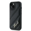 Apple iPhone 13 / 14 / 15 Karl Lagerfeld Diagonal Quilted Script (KLHCP14SPQDSMGK) dėklas telefonui juodos spalvos