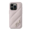 Apple iPhone 15 Pro Karl Lagerfeld Diagonal Quilted Script (KLHCP15LPQDSMGP) dėklas telefonui rožinės spalvos