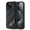 Apple iPhone 13 / 14 / 15 Karl Lagerfeld Diagonal Quilted Script (KLHCP15SPQDSMGK) dėklas telefonui juodos spalvos