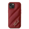 Apple iPhone 13 / 14 / 15 Karl Lagerfeld Diagonal Quilted Script (KLHCP15SPQDSMGR) dėklas telefonui raudonos spalvos